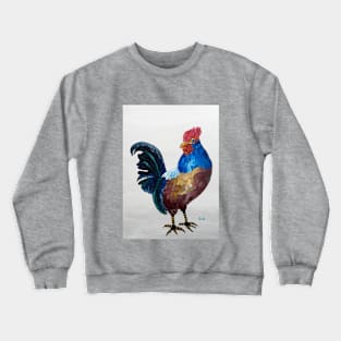 Beautiful Colourful Rooster Painting Crewneck Sweatshirt